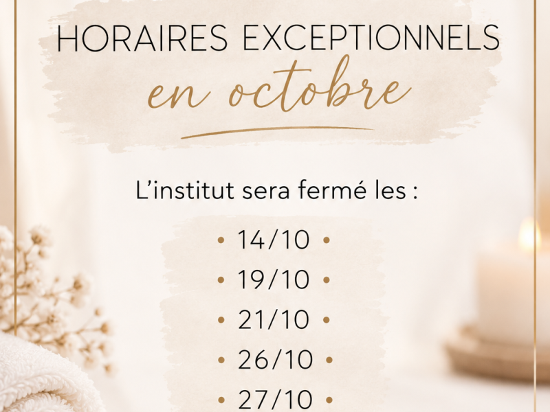 Horaires octobre